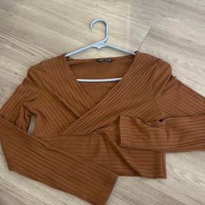 Brown crop top